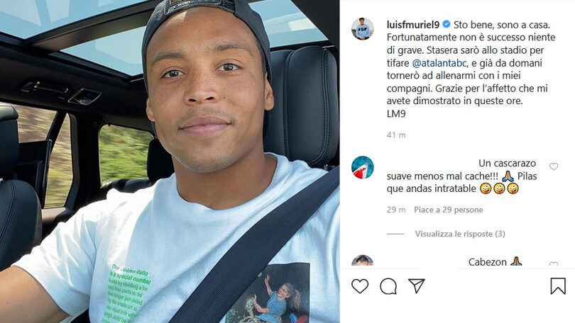 Incidente Muriel, il giocatore su Instagram: "Sto bene, non è grave"
