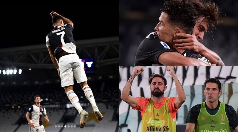 Da Cristiano Ronaldo a Dybala e Buffon: la Juve esulta sui social