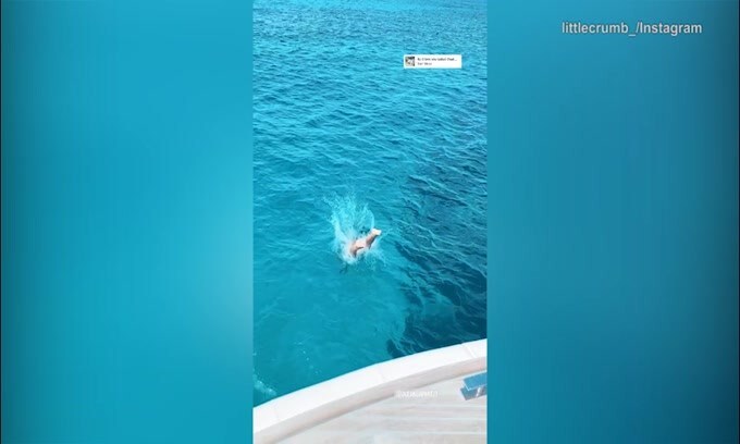 Elisabetta Canalis in vacanza: il tuffo è perfetto!