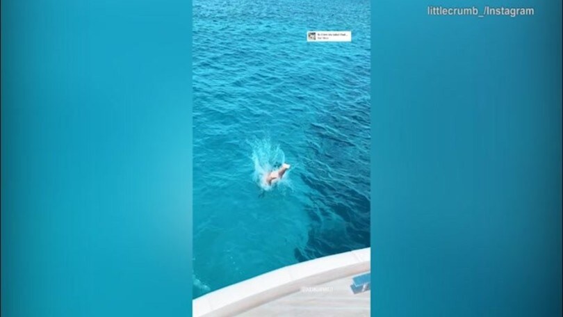 Elisabetta Canalis in vacanza: il tuffo è perfetto!