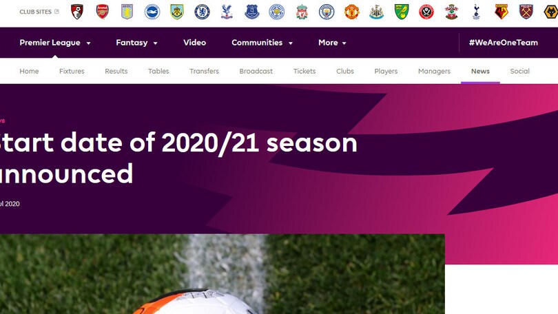Ufficiale: la Premier League 2020-21 comincerà il 12 settembre