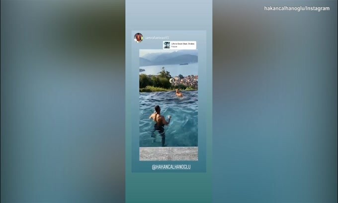 Milan, Calhanoglu e Leao in piscina tra relax e lavoro