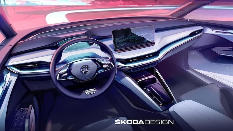Skoda Enyaq, il SUV elettrico mostra gli interni