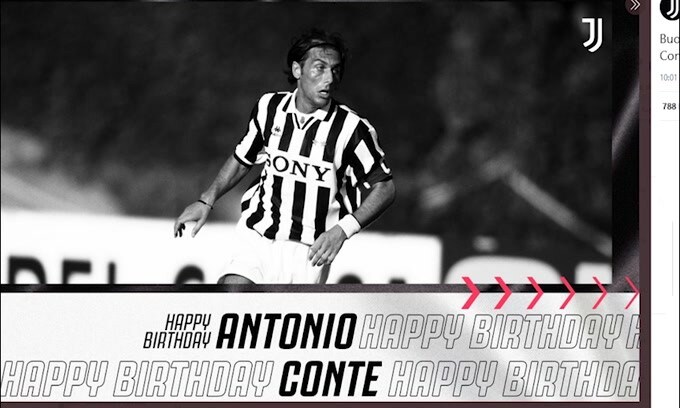 Juve, auguri ad Antonio Conte per il suo compleanno