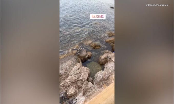 Vandali buttano in mare la bici di Elisabetta Canalis