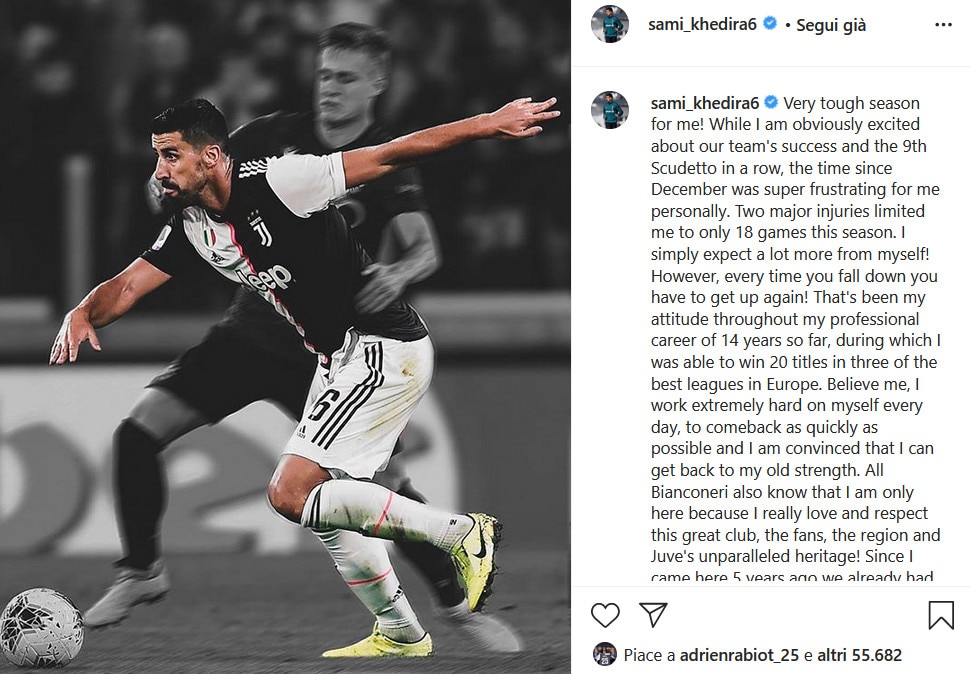 Juve, Khedira non vede l'ora di tornare
