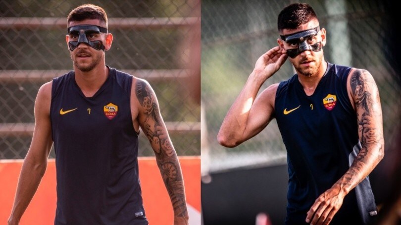 Roma, Pellegrini come Zorro: mascherina prima del Siviglia