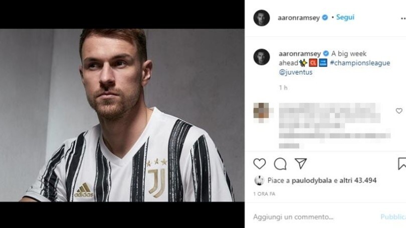 Juve, il post di Ramsey che fa sperare per la Champions