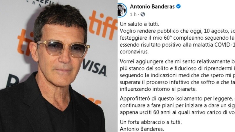 Banderas compie 60 anni con il Coronavirus: "Sono positivo"