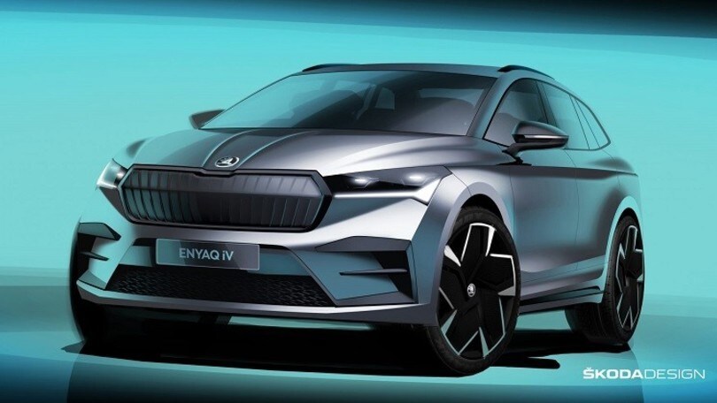Skoda Enyaq IV, il teaser della "navetta spaziale" full electric