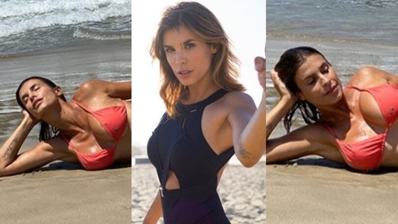 Elisabetta Canalis stesa sulla riva: le foto fanno impazzire i follower