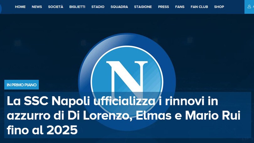 Napoli: rinnovati Di Lorenzo, Elmas e Mario Rui