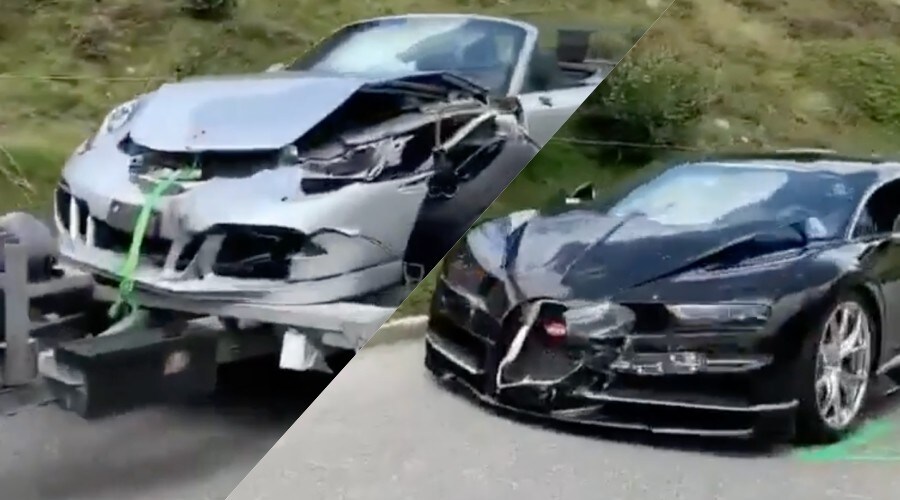 Bugatti Chiron-Porsche 911 si scontrano: danni per 3,5 milioni di euro