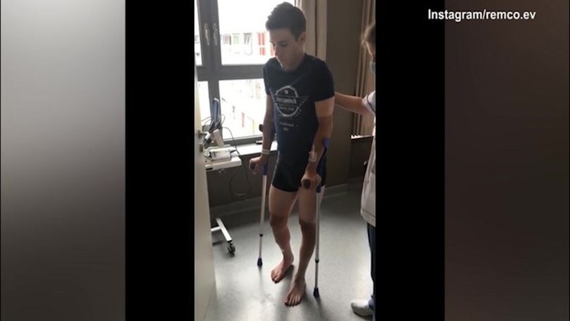 Ciclismo, Evenepol si alza in piedi e muove i primi passi!
