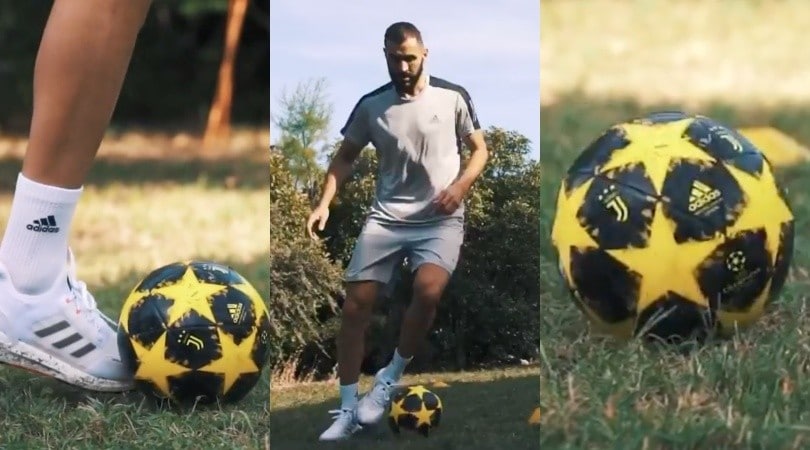 Benzema si allena con il pallone della Juve: social scatenati
