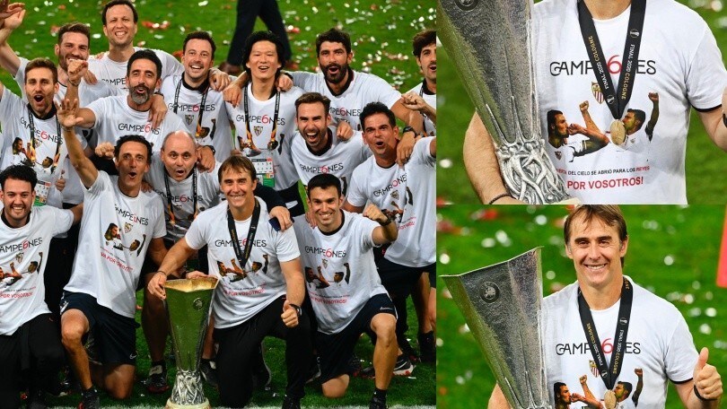 Europa League, Siviglia ancora campione: maglia celebrativa per Puerta e Reyes