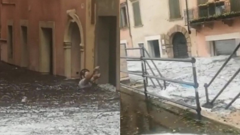 Violento nubifragio in Veneto: un uomo resta bloccato