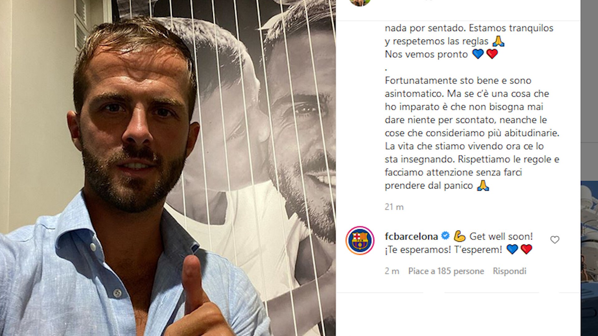 Il Barca comunica: "Pjanic positivo al Covid-19"