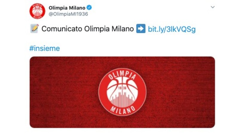 Coronavirus, sospetto caso di positività nell'Olimpia Milano