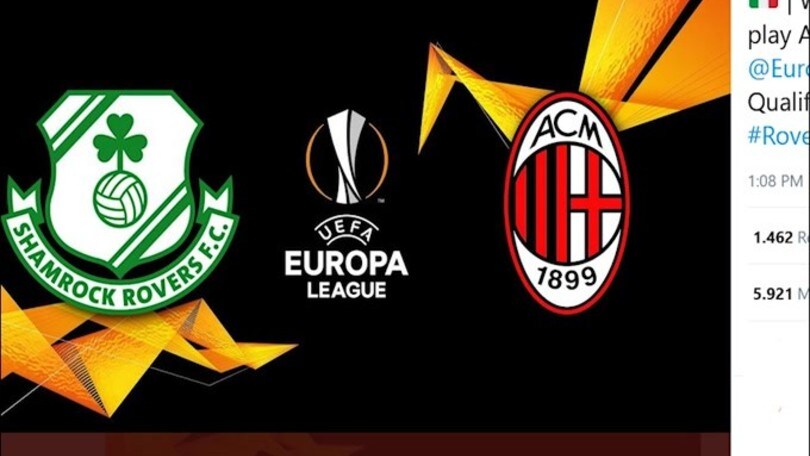 Europa League, per il Milan c'è lo Shamrock Rovers