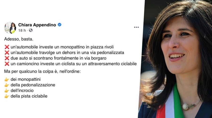 Torino, Appendino contro gli automobilisti: "Troppi incidenti: responsabilità vostra"