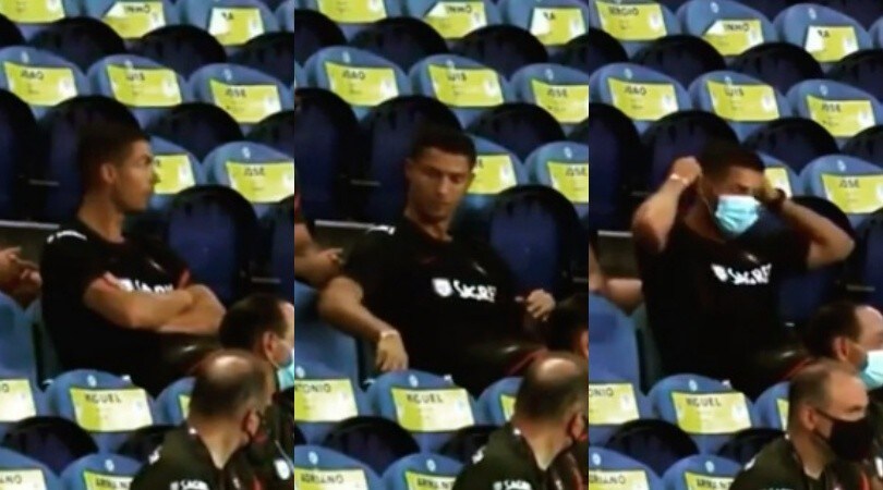Ronaldo dimentica la mascherina: la reazione della hostess