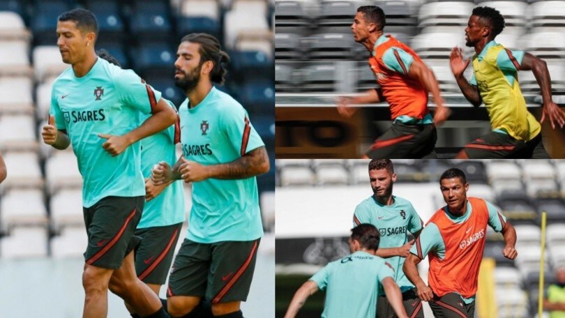 Ronaldo torna in campo con il Portogallo: l'allenamento