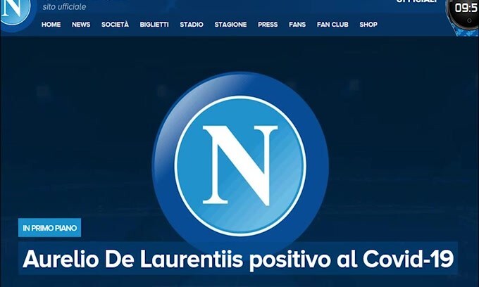 Napoli, De Laurentiis ha il Covid-19