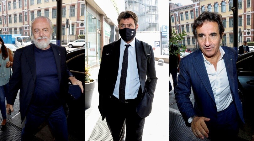 Coronavirus, De Laurentiis positivo: eccolo in riunione in Lega