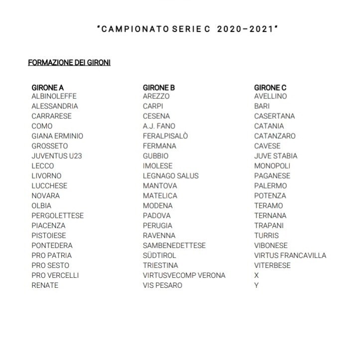 Serie C, il 16 settembre giorno dei calendari. Due incognite nel girone C