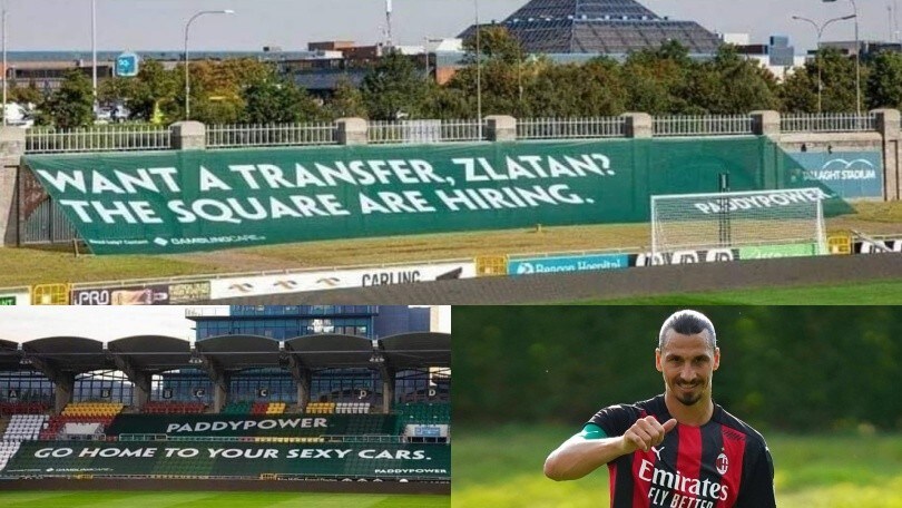 Shamrock-Milan, striscione ironico sul futuro di Ibrahimovic: "Se vuoi qui assumono"