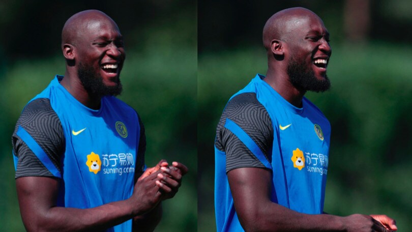 Lukaku, grandi sorrisi in allenamento con l’Inter