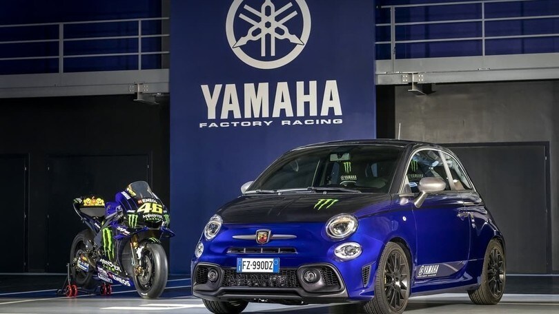 Abarth 595 Monster Energy Yamaha, passerella a Misano con Valentino