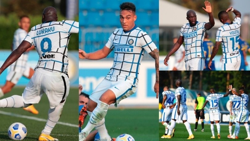 Lukaku e Lautaro show con l'Inter: doppiette alla Carrarese