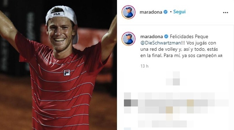 Internazionali d'Italia, Maradona fa il tifo per Schwartzman