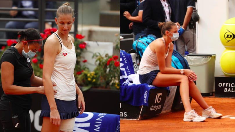 Pliskova, la delusione per l'infortunio nella finale degli Internazionali