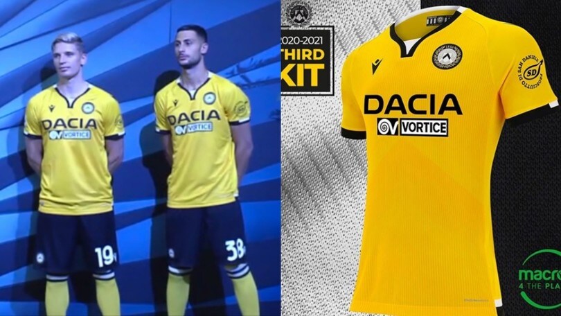 Udinese, nella terza maglia sbuca la scritta: "I primi bianconeri d'Italia"