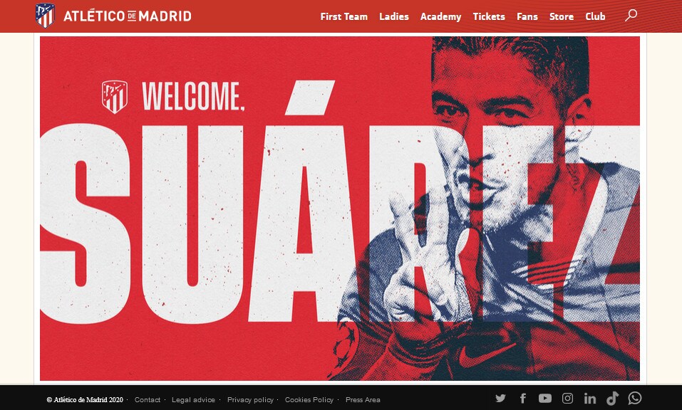Luis Suarez è un nuovo giocatore dell'Atletico Madrid