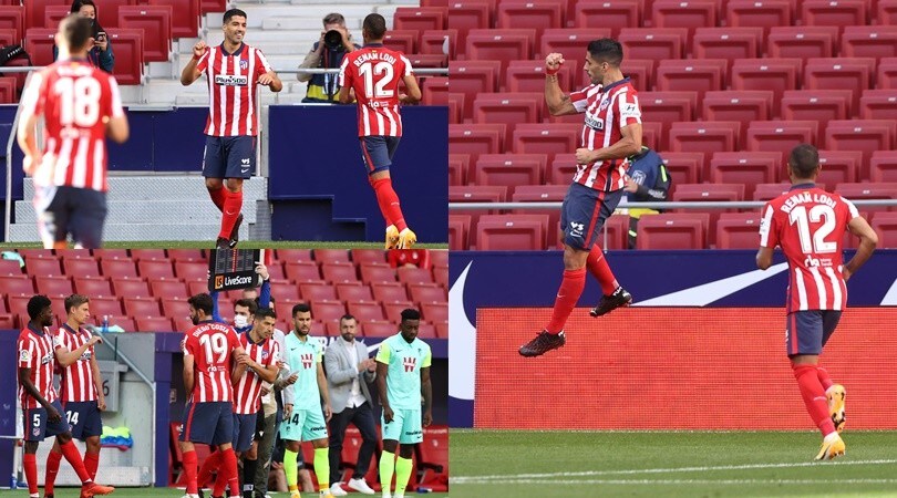 Suarez si presenta all'Atletico Madrid con 2 gol in 20'