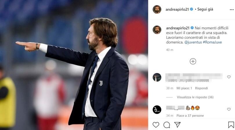 Pirlo, carica Juve: Nei momenti difficili esce fuori il carattere