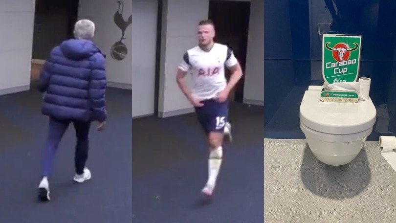 Dier corre in bagno, Mourinho lo insegue. Poi spunta la foto diventata virale