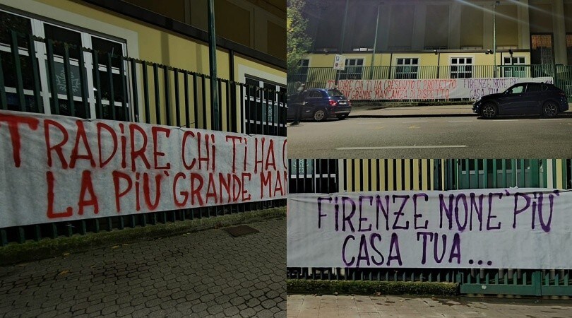 Striscione per Chiesa dai tifosi della Fiorentina: "Qui non è più casa tua"