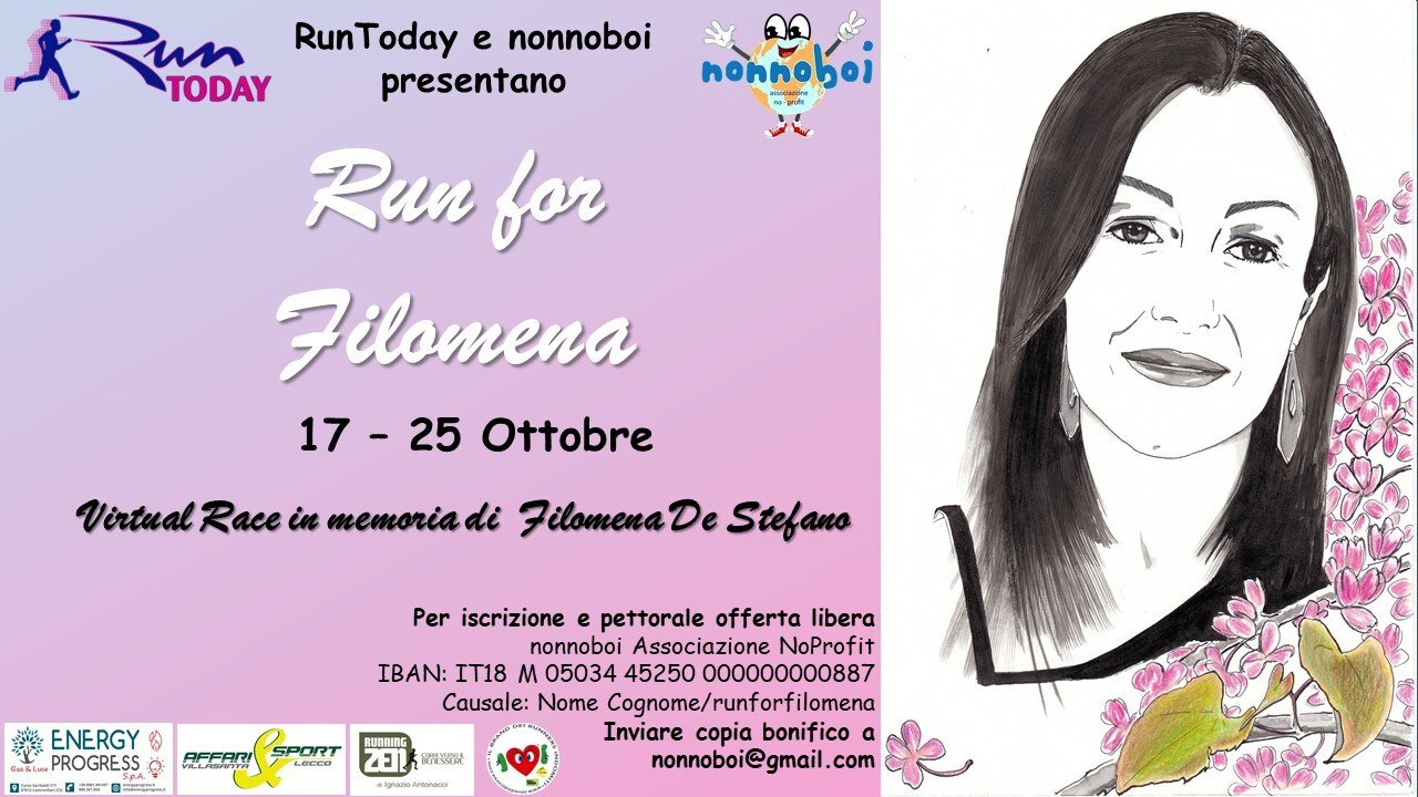 "Run for Filomena" è la virtual race che aiuta gli orfani keniani di nonnoboi