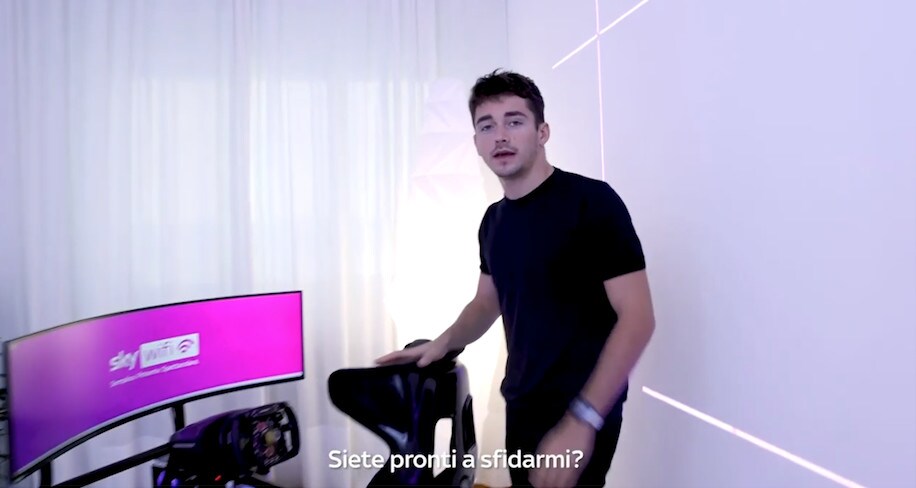Leclerc nuovo padrone di casa Sky Wifi e lancia la sfida: chi è più veloce di me?