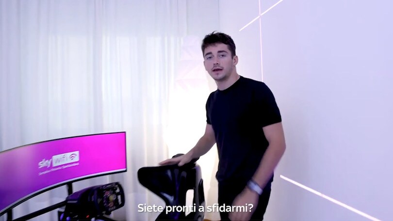 Leclerc nuovo padrone di casa Sky Wifi e lancia la sfida: chi è più veloce di me?