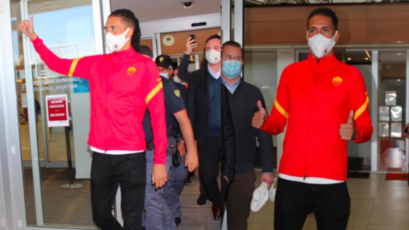 Roma, Smalling è tornato: l'arrivo a Ciampino