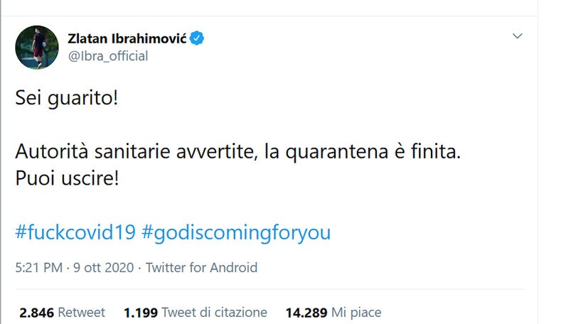 Milan, Ibra ha sconfitto il Covid-19