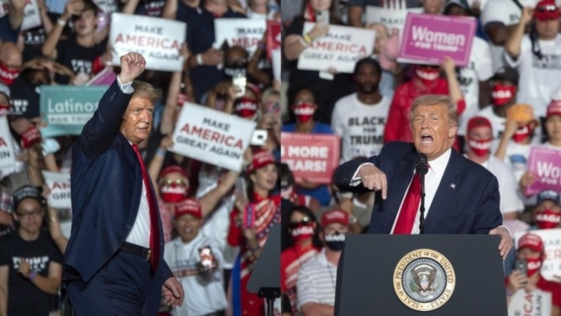 Trump, il Coronavirus è già dimenticato: al comizio senza mascherina