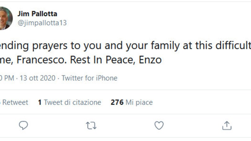 Lutto Enzo Totti, Pallotta esprime cordoglio