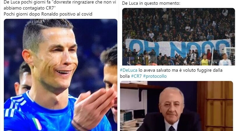 Coronavirus, Ronaldo e De Luca: social scatenati